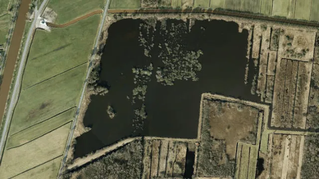 Luchtfoto van Hoogwaterzône