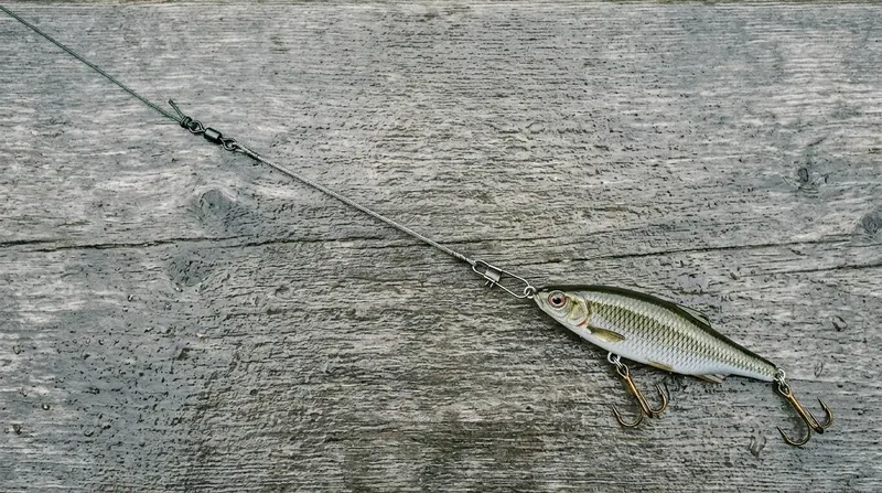 A lure on a bite-proof trace for pike